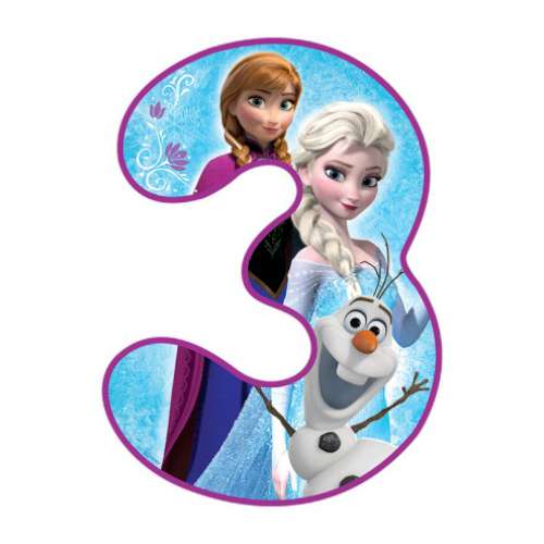 Frozen Number 3 Edible Icing Image - Click Image to Close